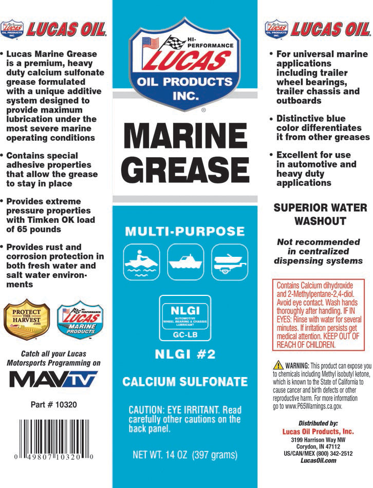 Lucas - Marine Grease 397 g Cartridge